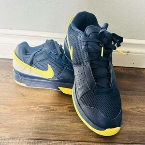 Navy and Yellow Athletic Sneakers
